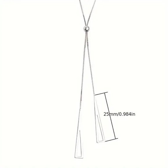 Necklace Geometric Adjustable Pull Minimalist Triangular Simple Stylish Trendy - Picture 6 of 6